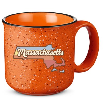 Massachusetts Retro Sunset Logo 15oz Campfire Ceramic Mug