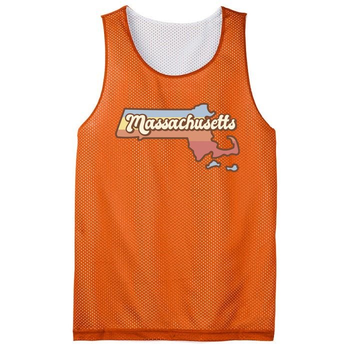 Massachusetts Retro Sunset Logo Mesh Reversible Basketball Jersey Tank