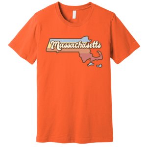 Massachusetts Retro Sunset Logo Premium T-Shirt