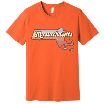 Massachusetts Retro Sunset Logo Premium T-Shirt