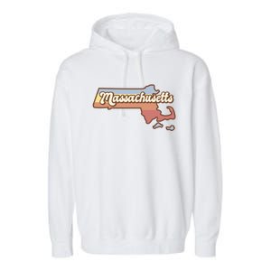 Massachusetts Retro Sunset Logo Garment-Dyed Fleece Hoodie