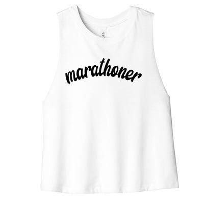 Marathoner Running Super Power Running S S Great Gift Women's Racerback Cropped Tank