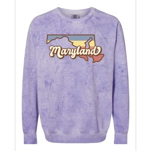 Maryland Retro Sunset Logo Colorblast Crewneck Sweatshirt