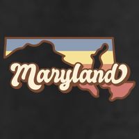 Maryland Retro Sunset Logo 7 Panel Mesh Trucker Snapback Hat