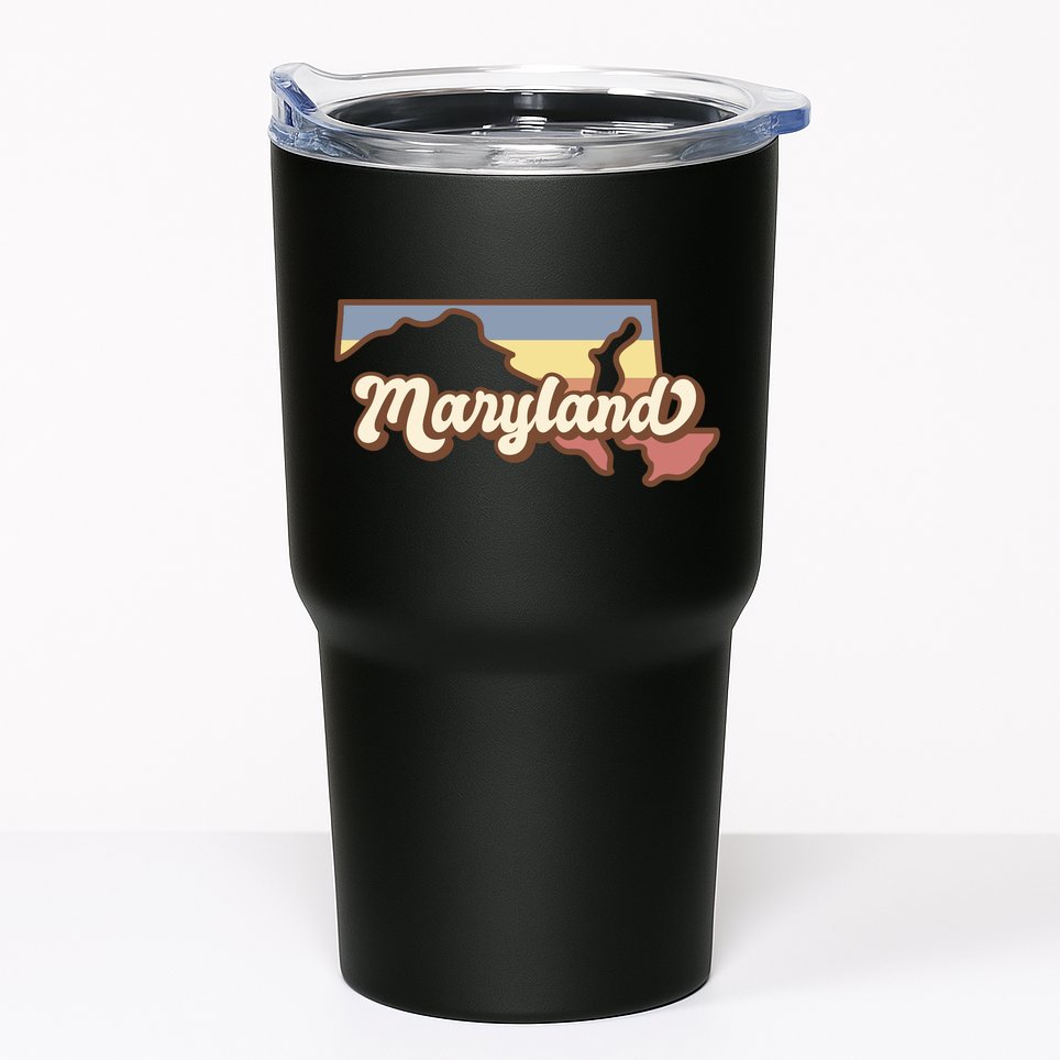 Maryland Retro Sunset Logo Tumbler