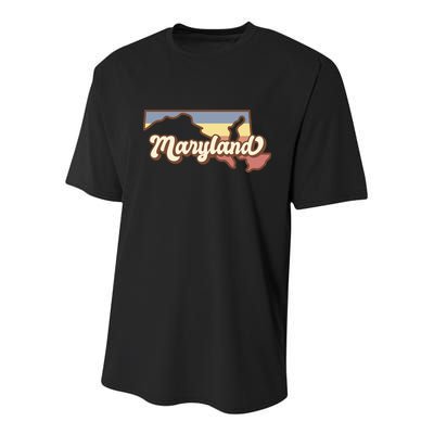 Maryland Retro Sunset Logo Youth Performance Sprint T-Shirt