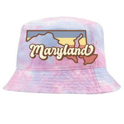 Maryland Retro Sunset Logo Tie-Dyed Bucket Hat