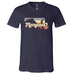 Maryland Retro Sunset Logo V-Neck T-Shirt