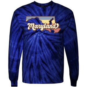 Maryland Retro Sunset Logo Tie-Dye Long Sleeve Shirt