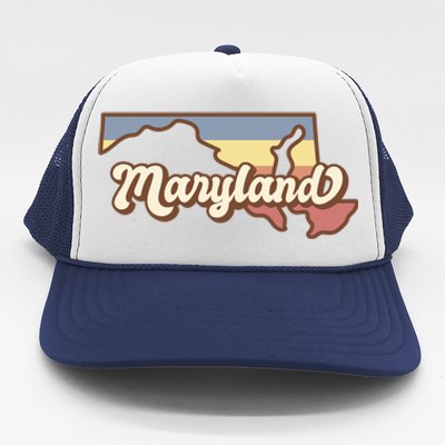 Maryland Retro Sunset Logo Trucker Hat