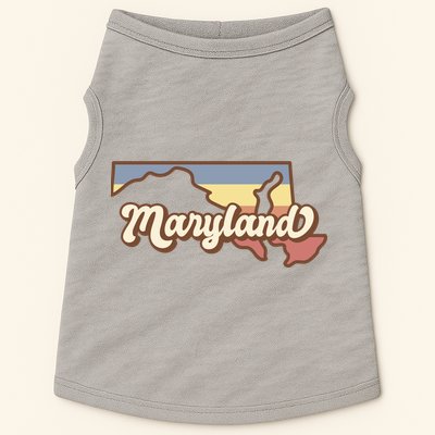 Maryland Retro Sunset Logo Doggie Tank
