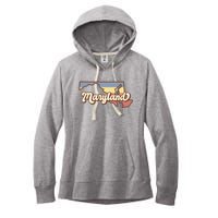 Maryland Retro Sunset Logo Women's Fleece Hoodie