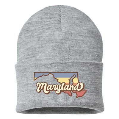 Maryland Retro Sunset Logo Sustainable Knit Beanie