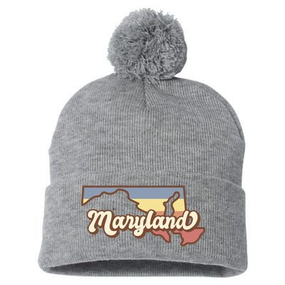 Maryland Retro Sunset Logo Pom Pom 12in Knit Beanie