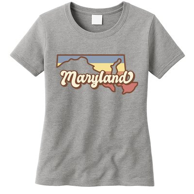 Maryland Retro Sunset Logo Womens T-Shirt