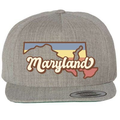 Maryland Retro Sunset Logo Wool Snapback Cap