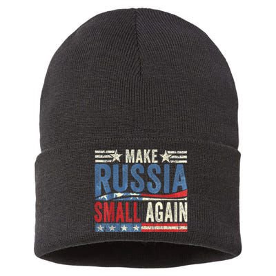 Make Russia Small Again Funny Make Russia Small Again Sustainable Knit Beanie