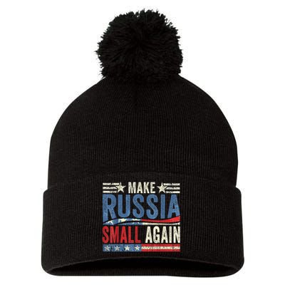 Make Russia Small Again Funny Make Russia Small Again Pom Pom 12in Knit Beanie