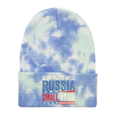 Make Russia Small Again Funny Make Russia Small Again Tie Dye 12in Knit Beanie