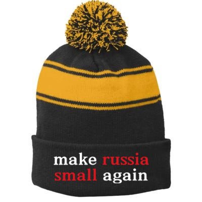 Make Russia Small Again Stripe Pom Pom Beanie