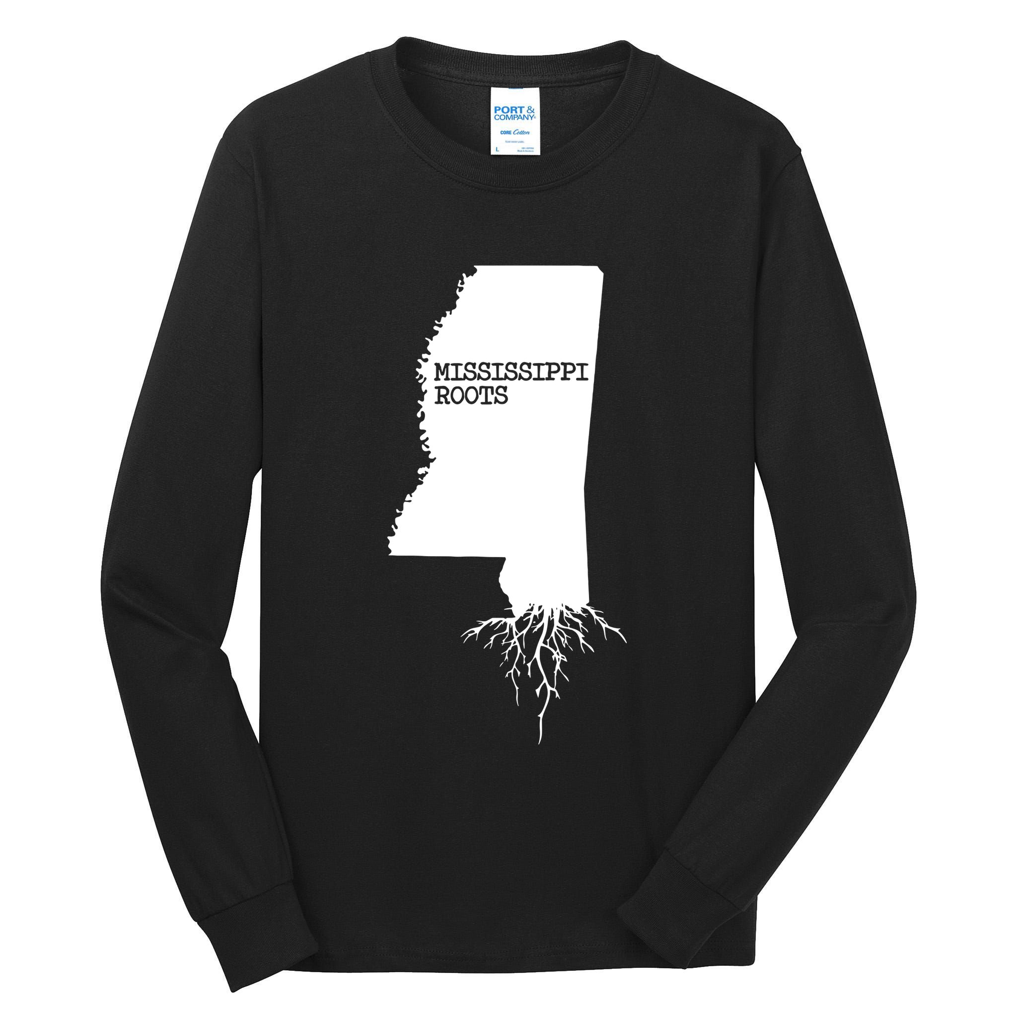 Mississippi Roots State Map Mississippi Tall Long Sleeve T-Shirt