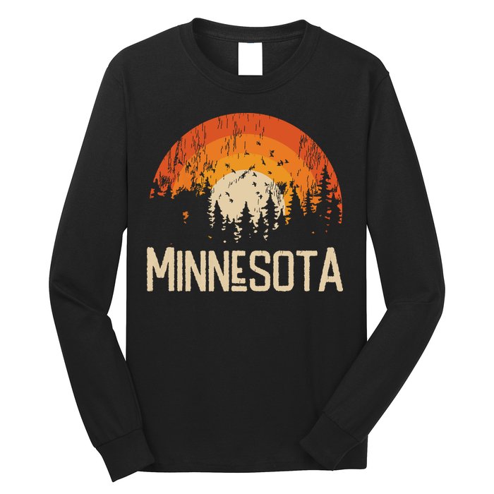Minnesota Retro Style Vintage 70s 80s Long Sleeve Shirt