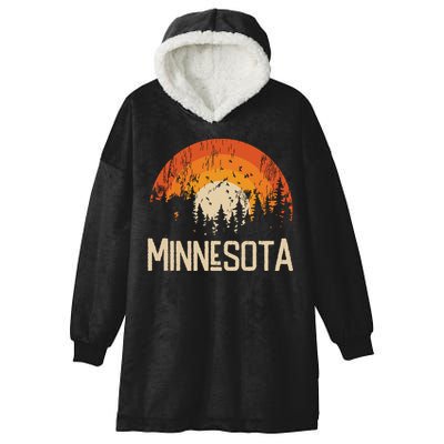 Minnesota Retro Style Vintage 70s 80s Hooded Wearable Blanket