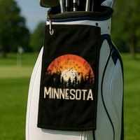 Minnesota Retro Style Vintage 70s 80s Golf Towel