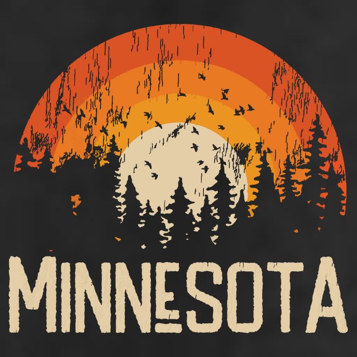 Minnesota Retro Style Vintage 70s 80s Golf Towel