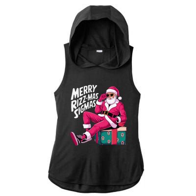 Merry Rizzmas Sigmas Santa Rizzler Ladies PosiCharge Tri-Blend Wicking Draft Hoodie Tank