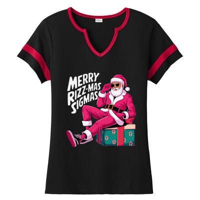 Merry Rizzmas Sigmas Santa Rizzler Ladies Halftime Notch Neck Tee