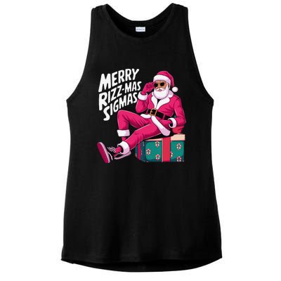 Merry Rizzmas Sigmas Santa Rizzler Ladies PosiCharge Tri-Blend Wicking Tank