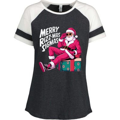 Merry Rizzmas Sigmas Santa Rizzler Enza Ladies Jersey Colorblock Tee