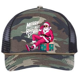 Merry Rizzmas Sigmas Santa Rizzler Retro Rope Trucker Hat Cap