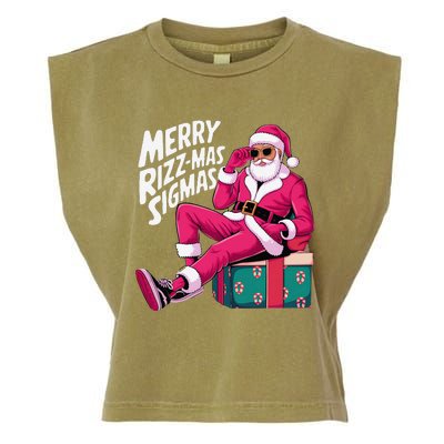 Merry Rizzmas Sigmas Santa Rizzler Garment-Dyed Women's Muscle Tee