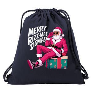 Merry Rizzmas Sigmas Santa Rizzler Drawstring Bag