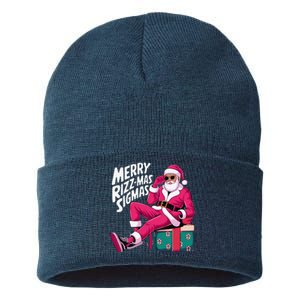 Merry Rizzmas Sigmas Santa Rizzler Sustainable Knit Beanie