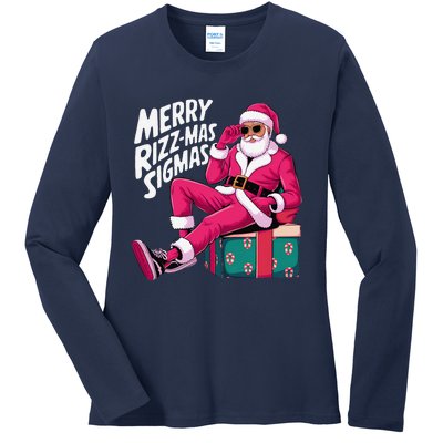 Merry Rizzmas Sigmas Santa Rizzler Ladies Long Sleeve Shirt