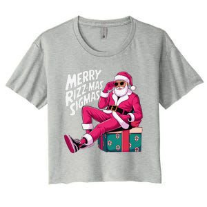 Merry Rizzmas Sigmas Santa Rizzler Women's Crop Top Tee