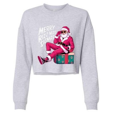 Merry Rizzmas Sigmas Santa Rizzler Cropped Pullover Crew