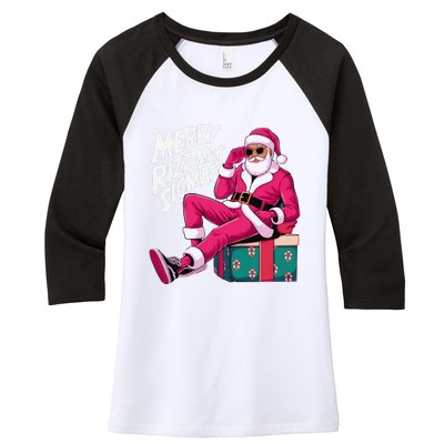 Merry Rizzmas Sigmas Santa Rizzler Women's Tri-Blend 3/4-Sleeve Raglan Shirt