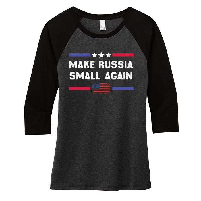 Make Russia Small Again Legend Saying Funny Sign Women's Tri-Blend 3/4-Sleeve Raglan Shirt