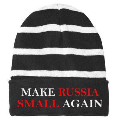 Make Russia Small Again  Funny Make Russia Small Again Striped Beanie with Solid Band