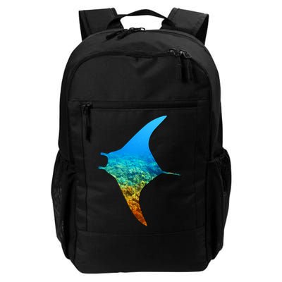 Manta Ray Silhouette Earth Day And Ocean Week Gift Backpack