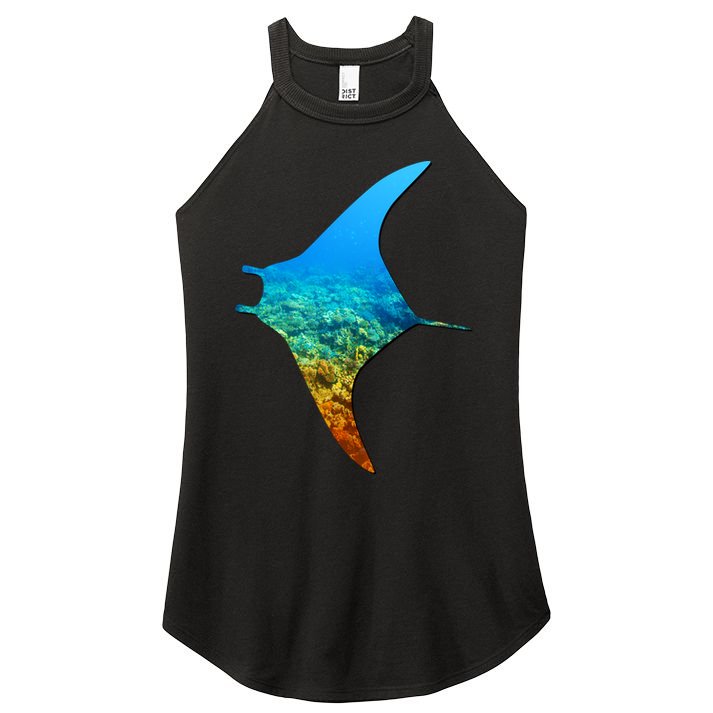 Manta Ray Silhouette Earth Day And Ocean Week Gift Women's Perfect Tri Rocker Tank
