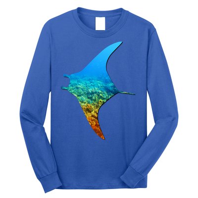 Manta Ray Silhouette Earth Day And Ocean Week Gift Long Sleeve Shirt