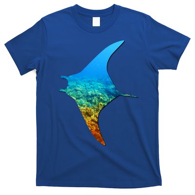 Manta Ray Silhouette Earth Day And Ocean Week Gift T-Shirt