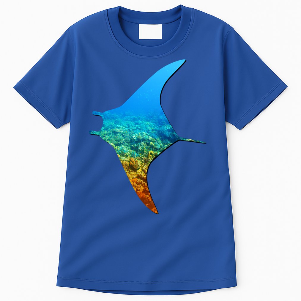 Manta Ray Silhouette Earth Day And Ocean Week Gift Tall T-Shirt