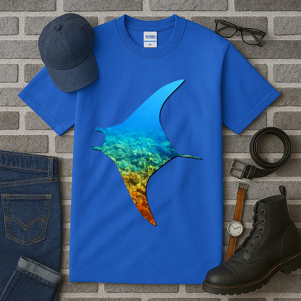 Manta Ray Silhouette Earth Day And Ocean Week Gift Tall T-Shirt