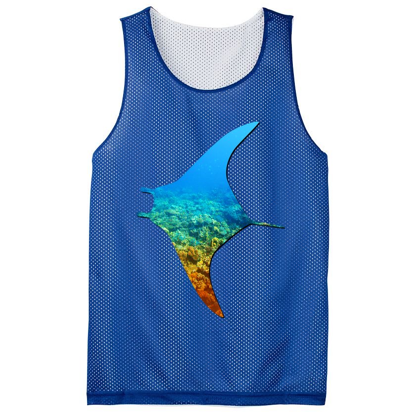 Manta Ray Silhouette Earth Day And Ocean Week Gift Mesh Reversible Basketball Jersey Tank